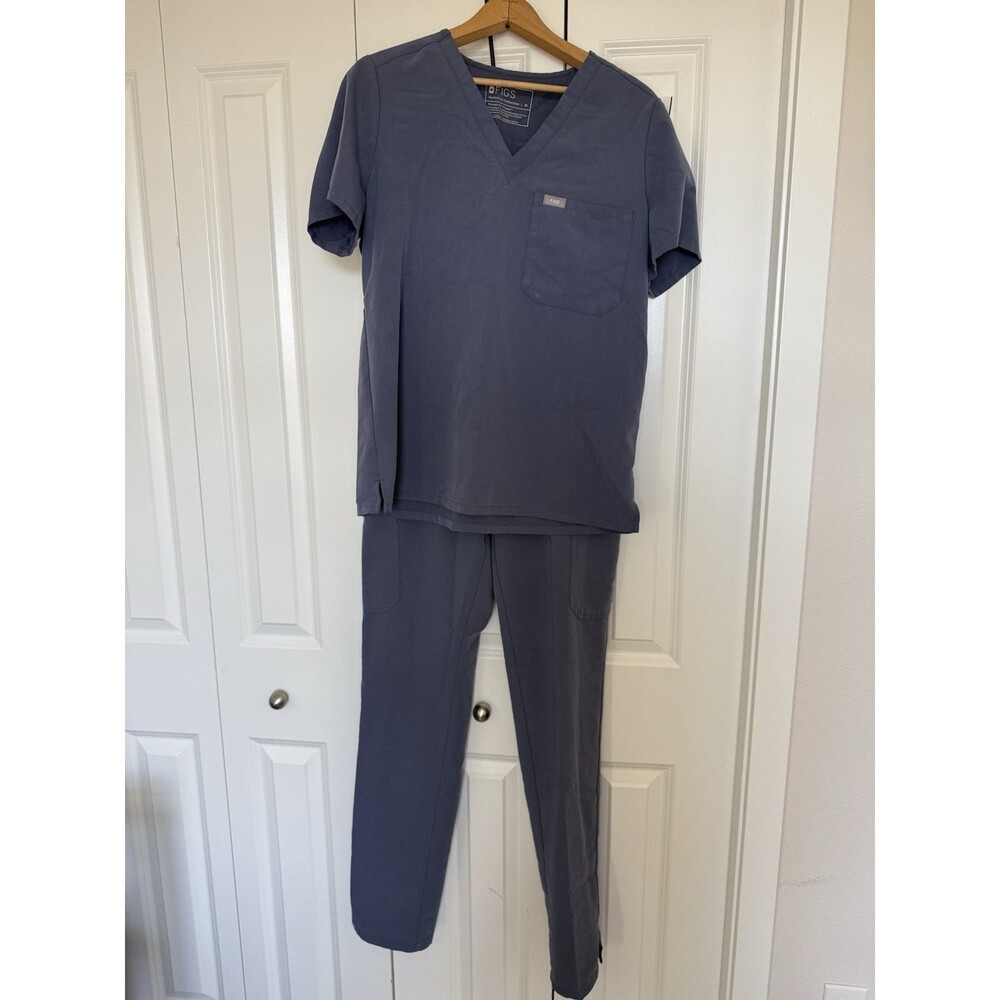 Figs Scrub Set Catrina Top M/ Kade Cargo Pants ST Space navy